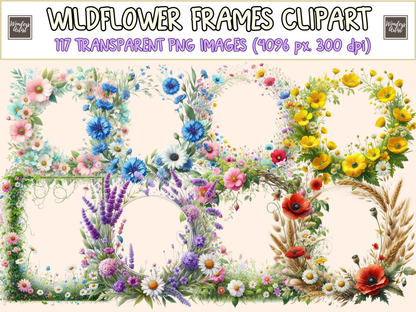 Wildflower Frames Clipart