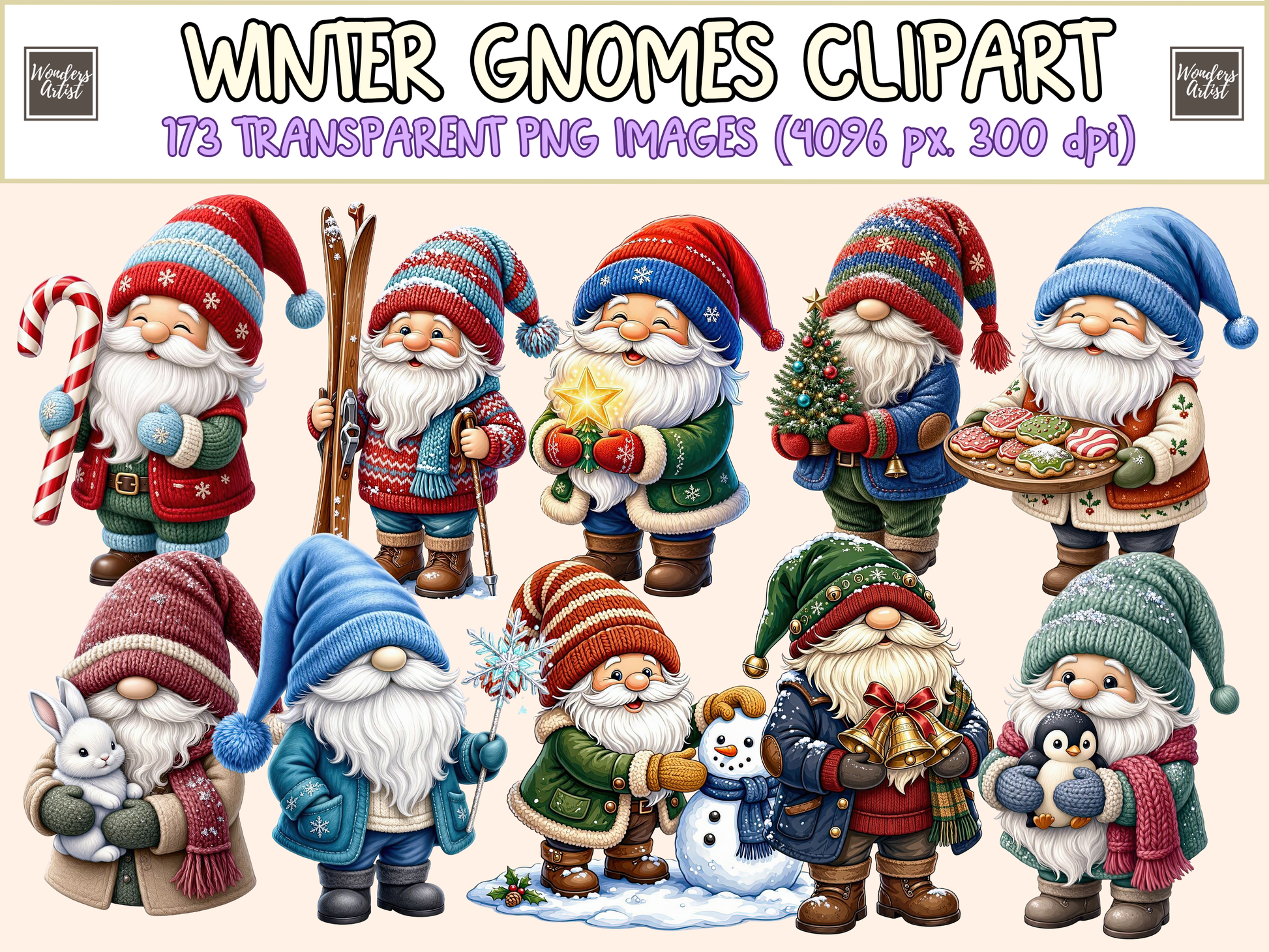 Winter Gnomes Clipart