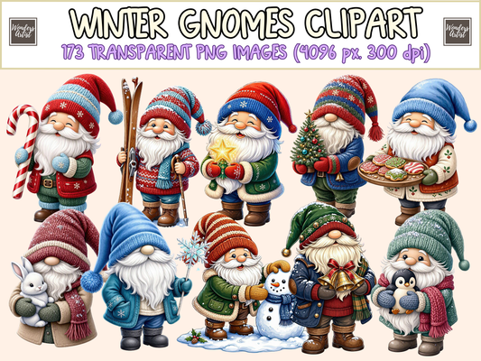 Winter Gnomes Clipart