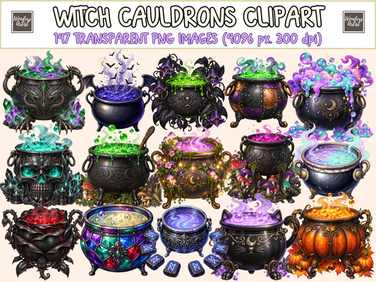 Witch Cauldrons Clipart