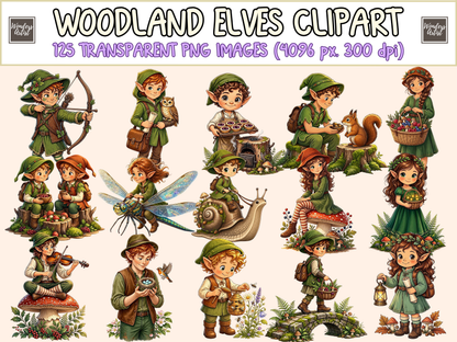 Woodland Elves Clipart