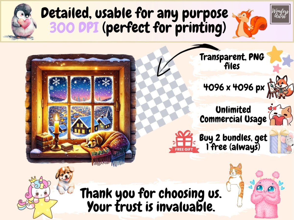 A Night Through the Window Clipart cozy night png dreamy night png moon window png - WondersArtist