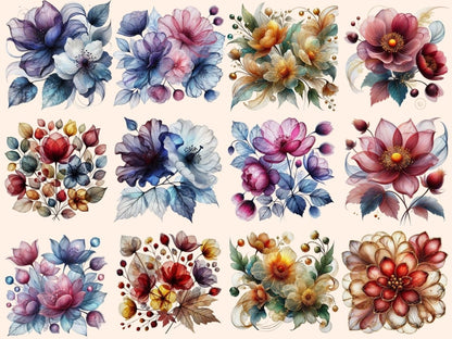 Abstract Flowers (P4) Clipart Abstract clip art - Wonders Artist