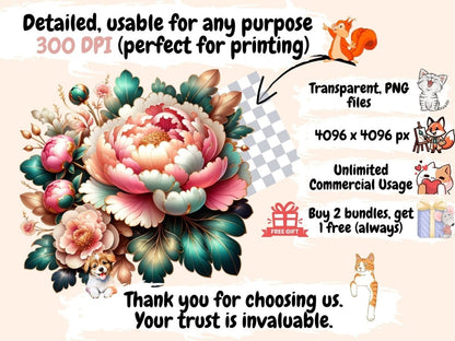 Abstract Peonies Clipart Abstract clip art - Wonders Artist