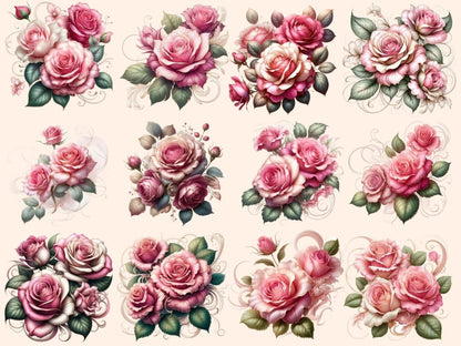 Abstract Pink Roses Clipart Abstract clip art - Wonders Artist