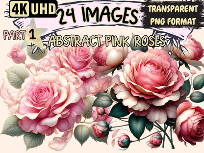 Abstract Pink Roses Clipart Abstract clip art - Wonders Artist