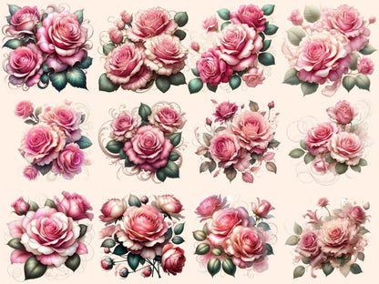 Abstract Pink Roses Clipart Abstract clip art - Wonders Artist