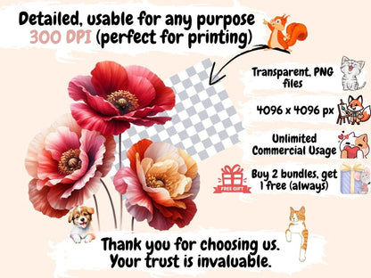 Abstract Poppies Clipart - Wonders Artist