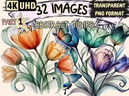 Abstract Tulips Clipart abstract floral - Wonders Artist