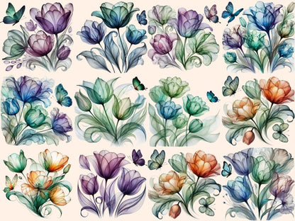 Abstract Tulips Clipart abstract floral - Wonders Artist