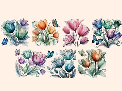 Abstract Tulips Clipart abstract floral - Wonders Artist