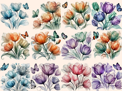 Abstract Tulips Clipart abstract floral - Wonders Artist