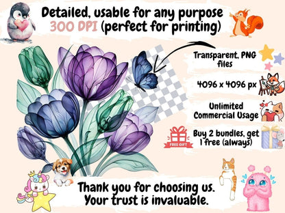 Abstract Tulips Clipart abstract floral - Wonders Artist