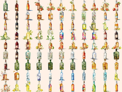 Alcohol Bottles Watercolor Clipart alcohol bottle image - Wonders Artist