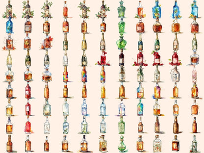 Alcohol Bottles Watercolor Clipart alcohol bottle image - Wonders Artist