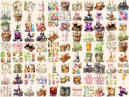 Alcoholic Drinks Watercolor Clipart alcohol clipart - Wonders Artist
