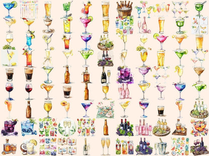 Alcoholic Drinks Watercolor Clipart alcohol clipart - Wonders Artist