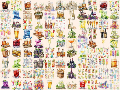 Alcoholic Drinks Watercolor Clipart alcohol clipart - Wonders Artist