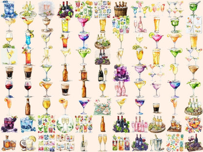 Alcoholic Drinks Watercolor Clipart alcohol clipart - Wonders Artist