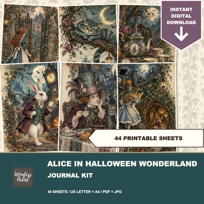 Alice in Halloween Wonderland Journal Kit — bundle preview