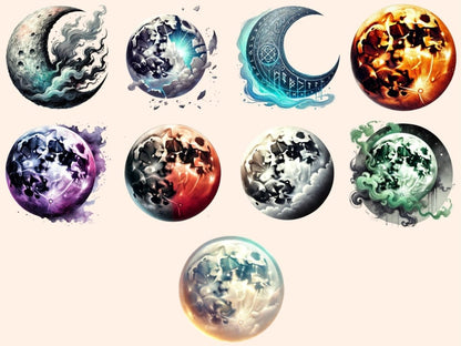 All Hallows Moons Clipart - Wonders Artist