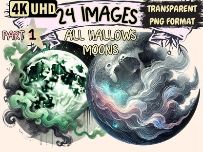 All Hallows Moons Clipart - Wonders Artist