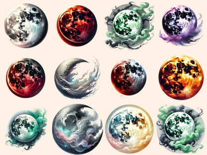 All Hallows Moons Clipart - Wonders Artist