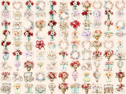 Amaryllis Watercolor Clipart - Wonders Artist