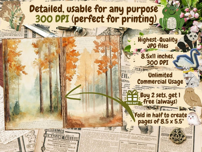 Amber Woodland Journal Pages (P2) Amber Ephemera - Wonders Artist