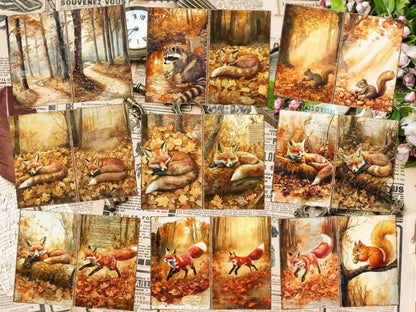 Amber Woodland Journal Pages (P3) - High - Quality Instant Digital Download for Creative Projects