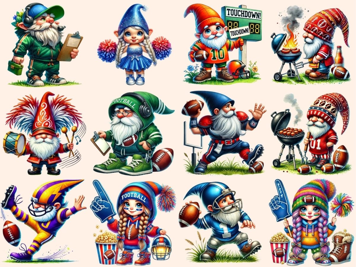 American Football Gnomes Clipart football clipart football gnome png game day gnome - WondersArtist