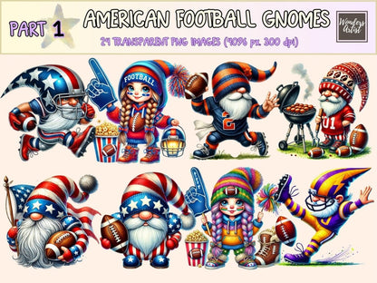 American Football Gnomes Clipart football clipart football gnome png game day gnome - WondersArtist