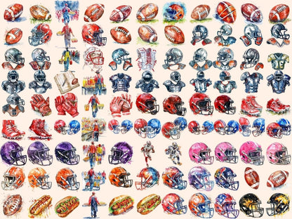 American Football Watercolor Clipart american clipart - Wonders Artist