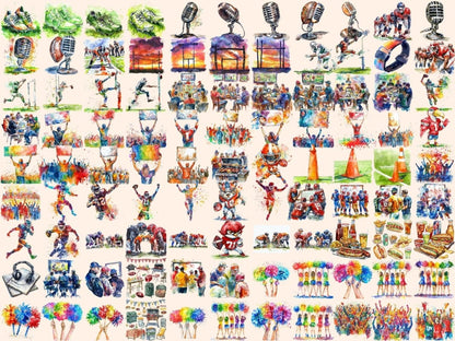 American Football Watercolor Clipart american clipart - Wonders Artist