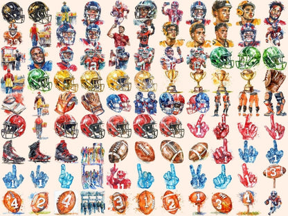 American Football Watercolor Clipart american clipart - Wonders Artist