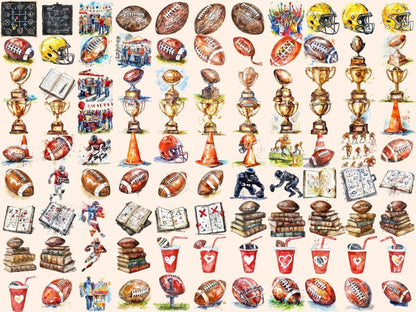 American Football Watercolor Clipart american clipart - Wonders Artist