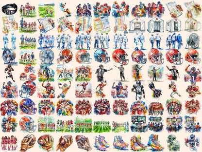 American Football Watercolor Clipart american clipart - Wonders Artist