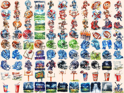 American Football Watercolor Clipart american clipart - Wonders Artist