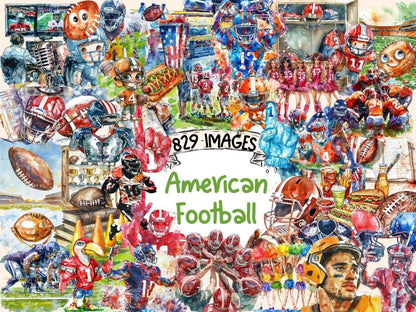 American Football Watercolor Clipart american clipart - Wonders Artist