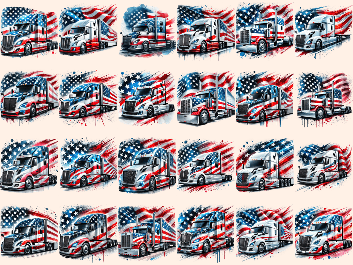 American Semi - Trucks Clipart American clip art american clipart American printables - WondersArtist