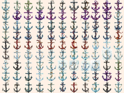 Anchors Watercolor Clipart Anchor Art - Wonders Artist