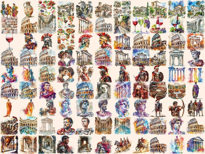 Ancient Rome Watercolor Clipart Ancient Rome clipart - Wonders Artist