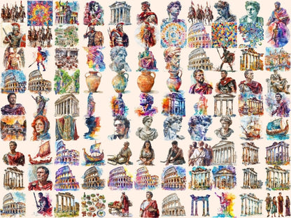 Ancient Rome Watercolor Clipart Ancient Rome clipart - Wonders Artist