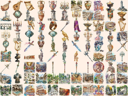 Ancient Rome Watercolor Clipart Ancient Rome clipart - Wonders Artist