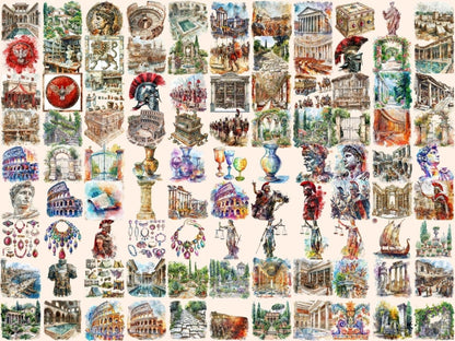 Ancient Rome Watercolor Clipart Ancient Rome clipart - Wonders Artist