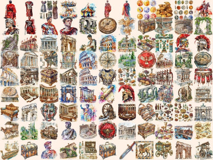Ancient Rome Watercolor Clipart Ancient Rome clipart - Wonders Artist