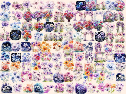 Anemone Flowers Watercolor Clipart anemone clipart - Wonders Artist