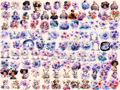 Anemone Flowers Watercolor Clipart anemone clipart - Wonders Artist