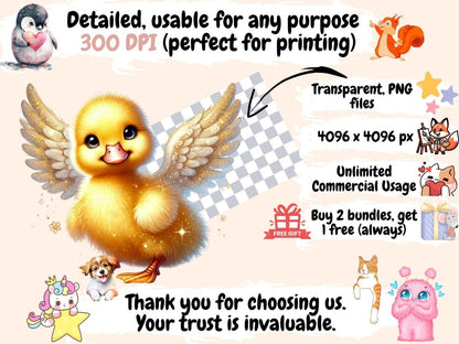 Angelic Animals (P3) Clipart angel animal prints - Wonders Artist