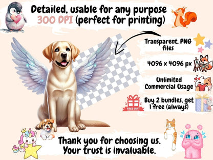 Angelic Dogs Clipart angel decor - Wonders Artist